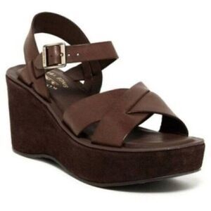 Kork Ease Ava womans Wedge Leather Sandals US9 EU41 B4 brown BoxP